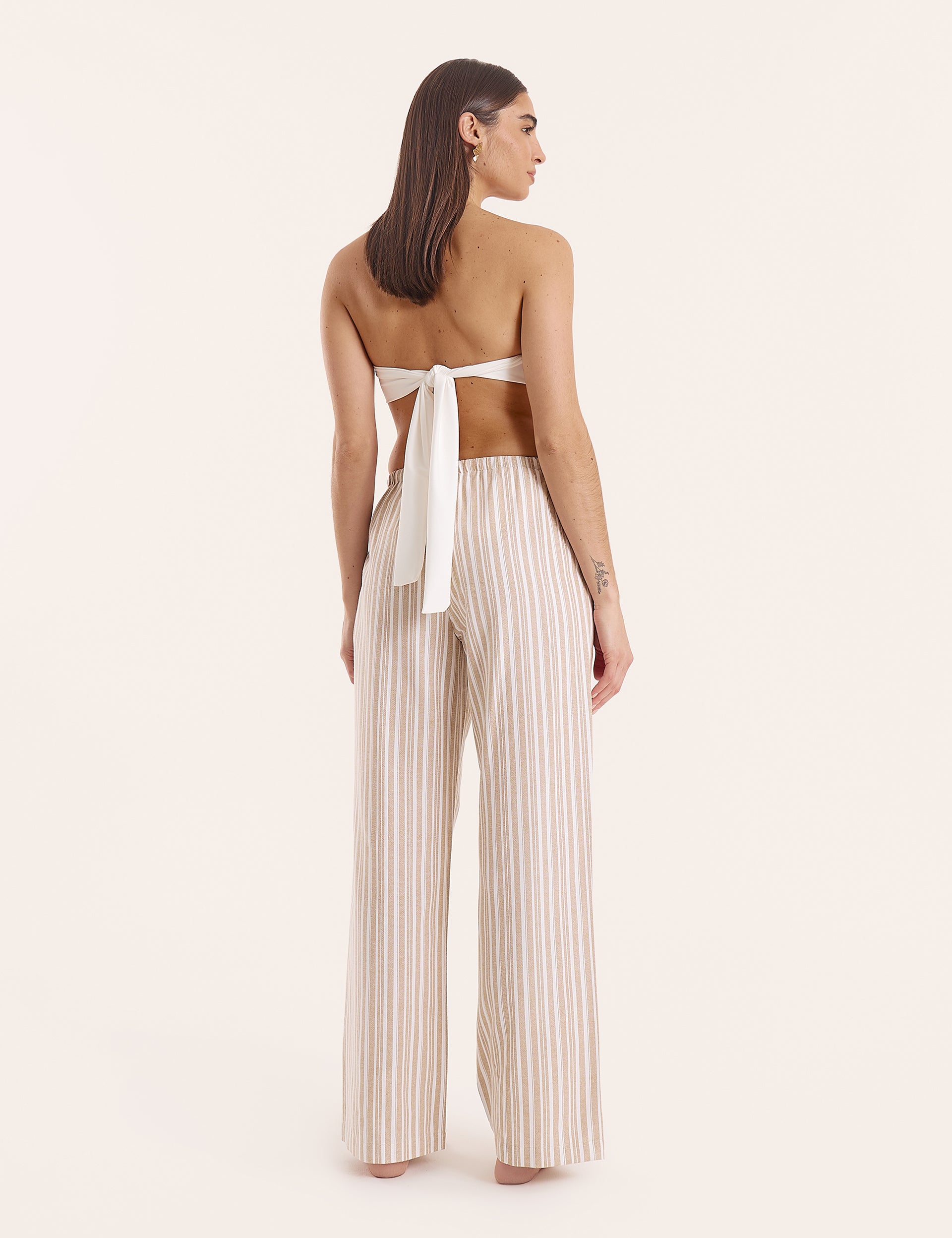 Stripe Wide Leg Trousers